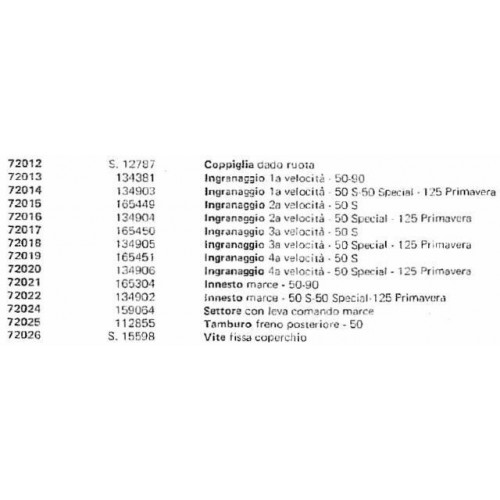 Ingranaggio 3 marcia Vespa 50 del 63