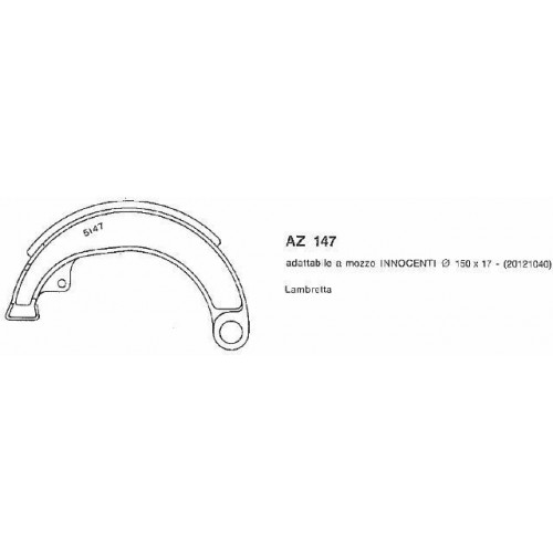 Coppia ceppi freno AZ 147 da 150 x 17