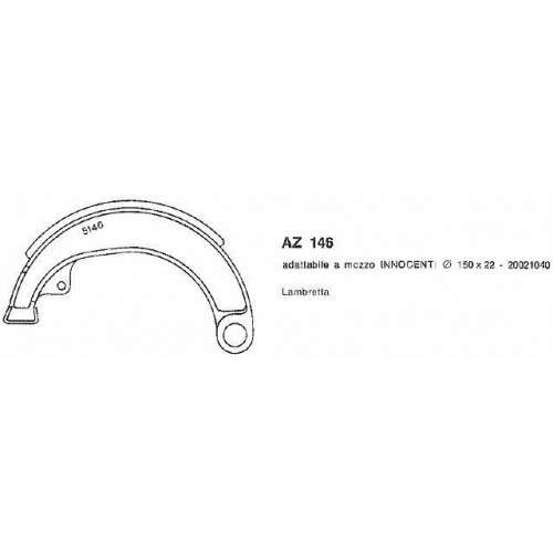 Coppia ceppi freno AZ 146 da 150 x 22