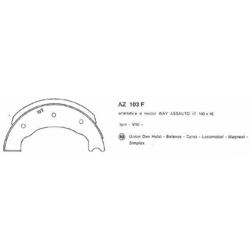 Coppia ceppi freno AZ 103 da 100 x 16