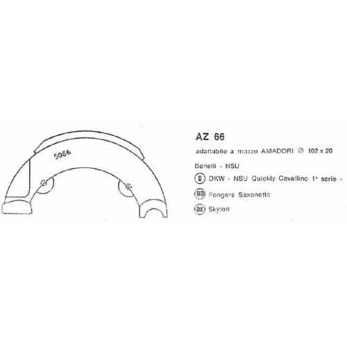 Coppia ceppi freno AZ 66 da 102 x 20