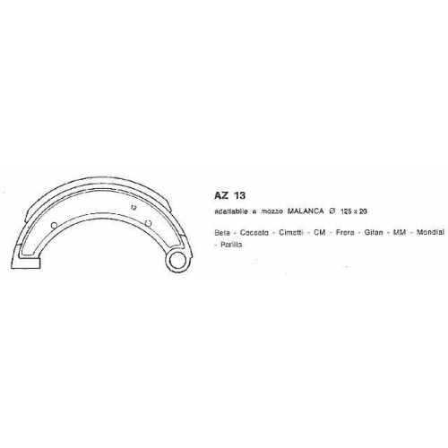 Coppia ceppi freno AZ 13 da 125 x 20