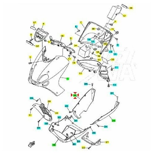 Fianchetto inferiore sinistro Yamaha...