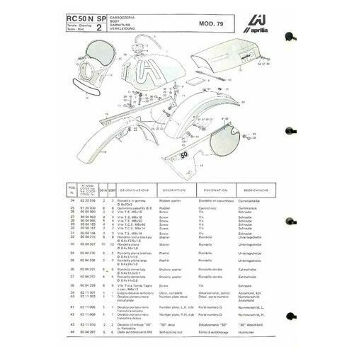 Catalogo ricambi Aprilia RC 50 N e SP