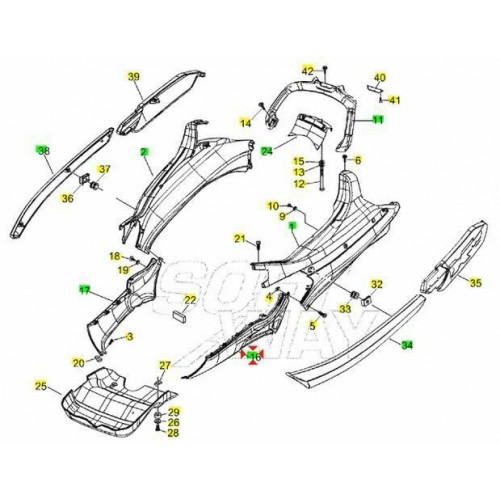 Spoiler inferiore sinistro Piaggio X...