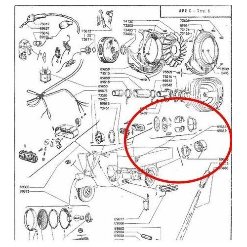 Fanalino laterale destro Ape C