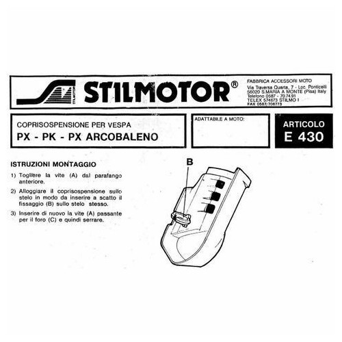Copri ammortizzatore bianco Vespa PX...