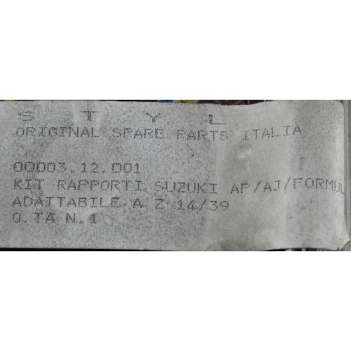 Kit rapporti allungati scooter Suzuki...