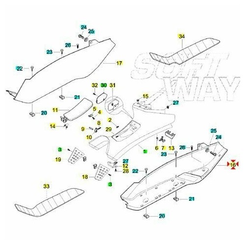 Pedana poggiapiedi sinistra Piaggio...