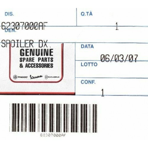 Spoiler laterale destro Piaggio MP3...