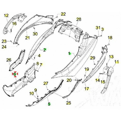 Spoiler laterale destro Piaggio MP3...