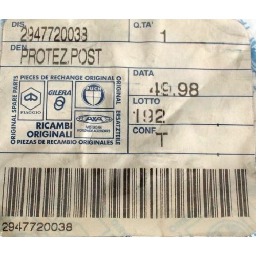 Parafango posteriore Piaggio Hexagon