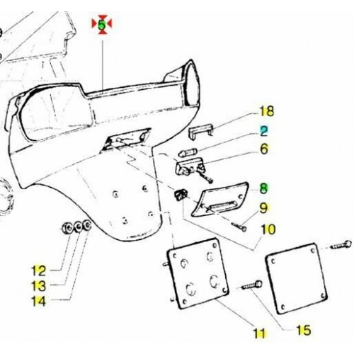Parafango posteriore Piaggio Hexagon