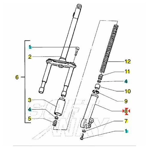 Coppia foderi forcella Piaggio Zip 50...