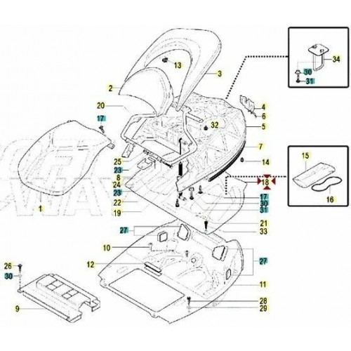 Protezione vano casco Malaguti Spidermax