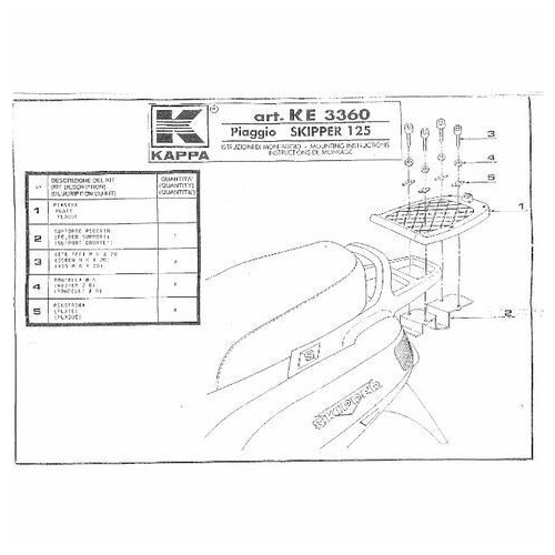 Attacco piastra bauletto Piaggio...