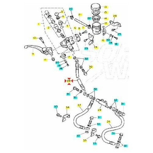 Tubo freno anteriore superiore Yamaha...