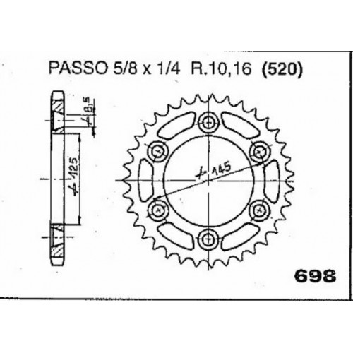 Corona Cagiva W8 125 da 42 denti 52299