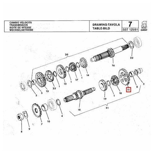 Ingranaggio Z 25 1 velocita Cagiva...