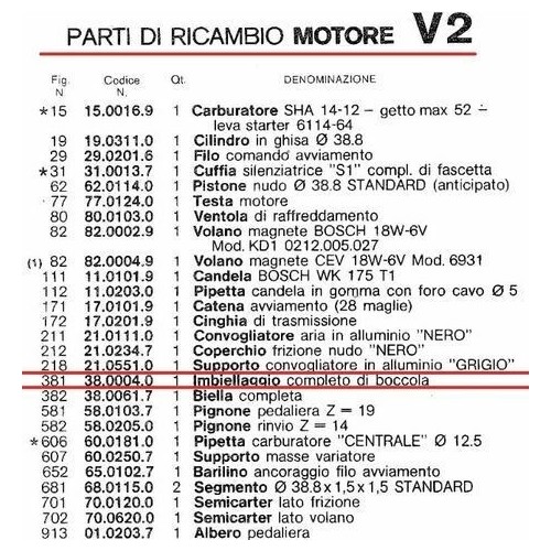 Albero motore Minarelli V2 3800040