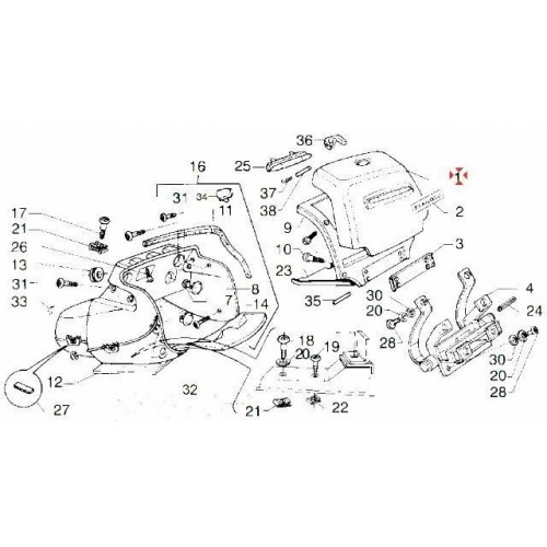 Sportello bauletto Piaggio Hexagon