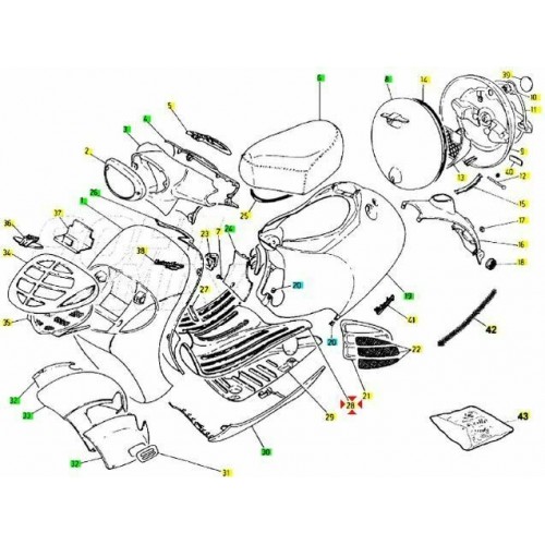 Pavimento pedana poggiapiedi Malaguti...