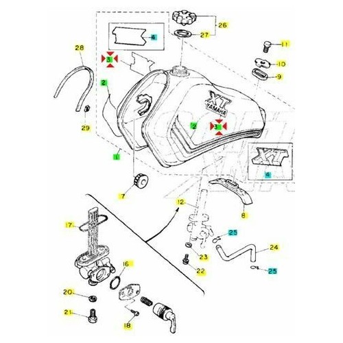 Adesivo destro per serbatoio rosso...