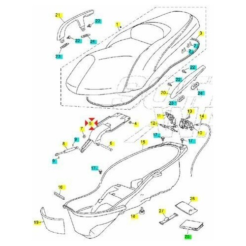Cerniera sella Yamaha X-Max 1B9F47721100