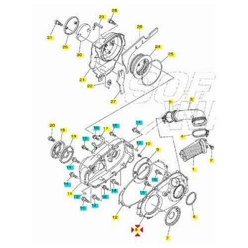 Coperchio carter interno Yamaha XP...