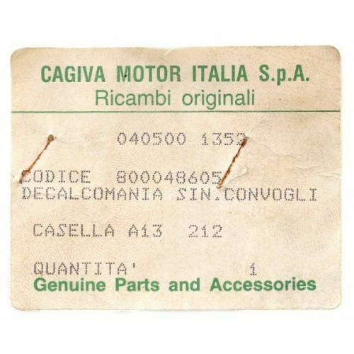 Decalcomania convogliatore Cagiva...