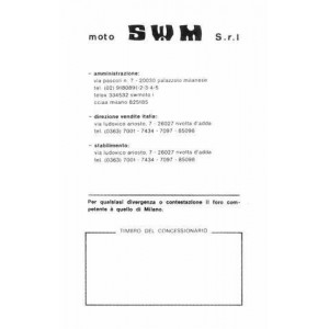 Certificato di garanzia SWM 2