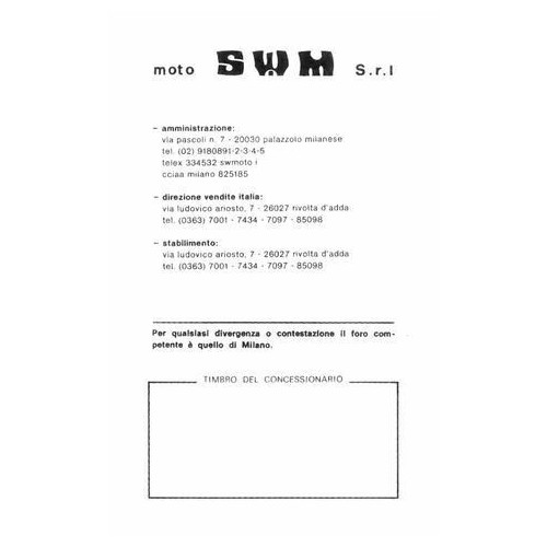 Certificato di garanzia SWM