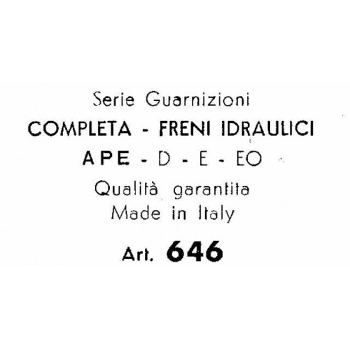 Serie guarnizioni freni idraulici Ape...