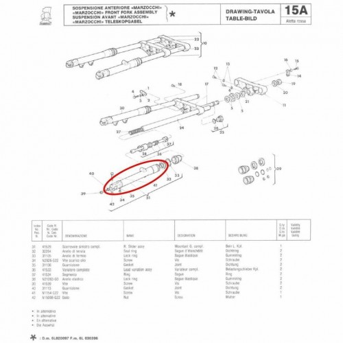 Fodero sinistro forcella Cagiva...