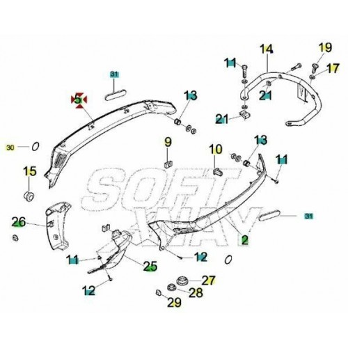 Fianco posteriore destro Vespa LX
