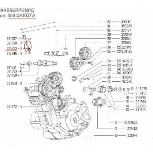 Albero rinvio Gilera Dakota 350 - 321530