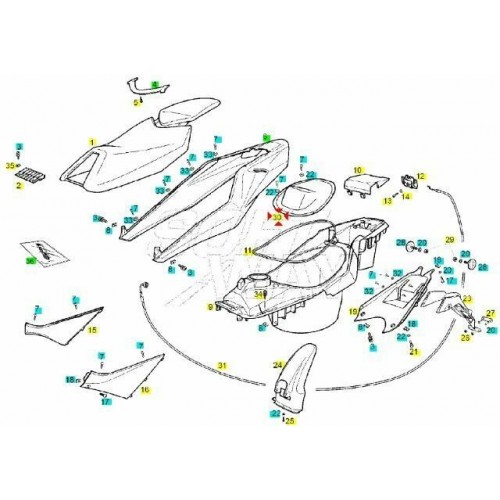 Chiusura vano portacasco Derbi GP1