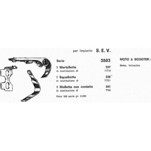 Contatti impianto SEV Icet 3803