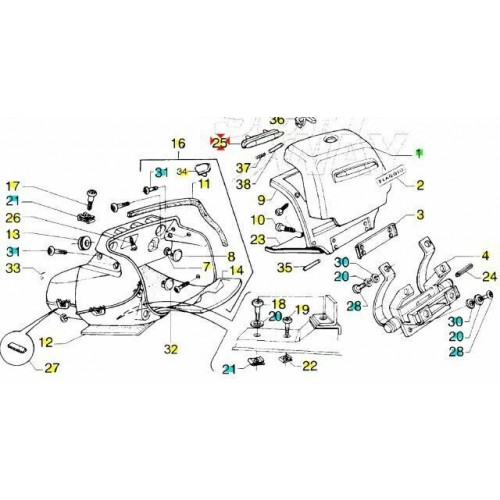 Catadriotto baule Piaggio Hexagon LX...