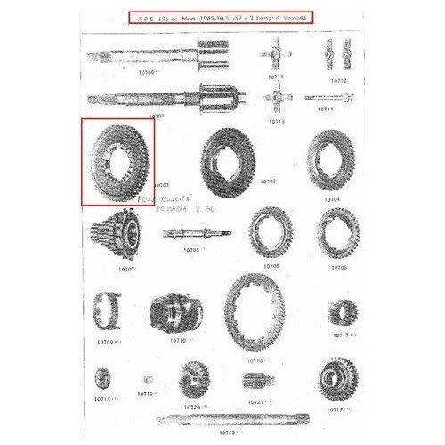 Ingranaggio 1 marcia Piaggio Ape 125...