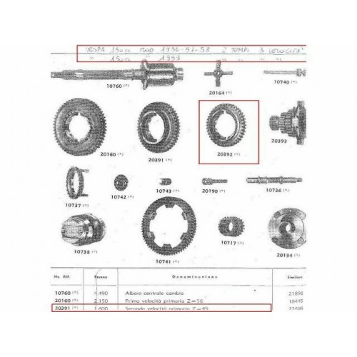 Ingranaggio 2 marcia Piaggio Vespa...