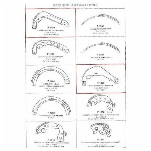 Massette frizione per avviamento...