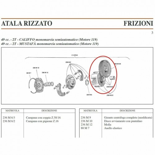 Campana frizione Atala Califfo da 16...