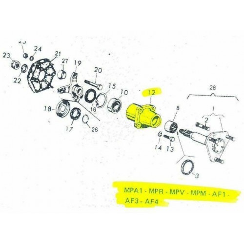 Mozzo ruota posteriore Piaggio Ape MP...