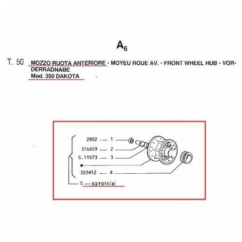 Mozzo conico ruota anteriore Gilera...