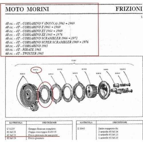 Disco frizione semiguarnito Morini...