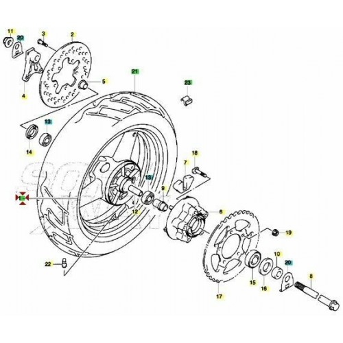 Ruota posteriore Suzuki GSF 600 dal...