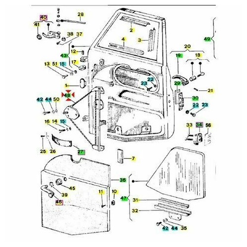 Dispositivo alzavetro destro Ape Car Max