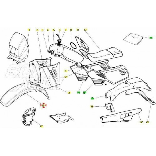 Parafango anteriore Malaguti JX e MRX...