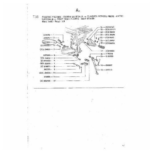 Piastra cavalletto laterale Gilera...